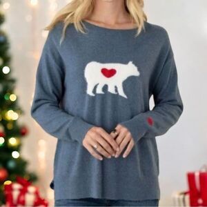 SUNDANCE Mighty Polar Bear Wool Crewneck Sweater M